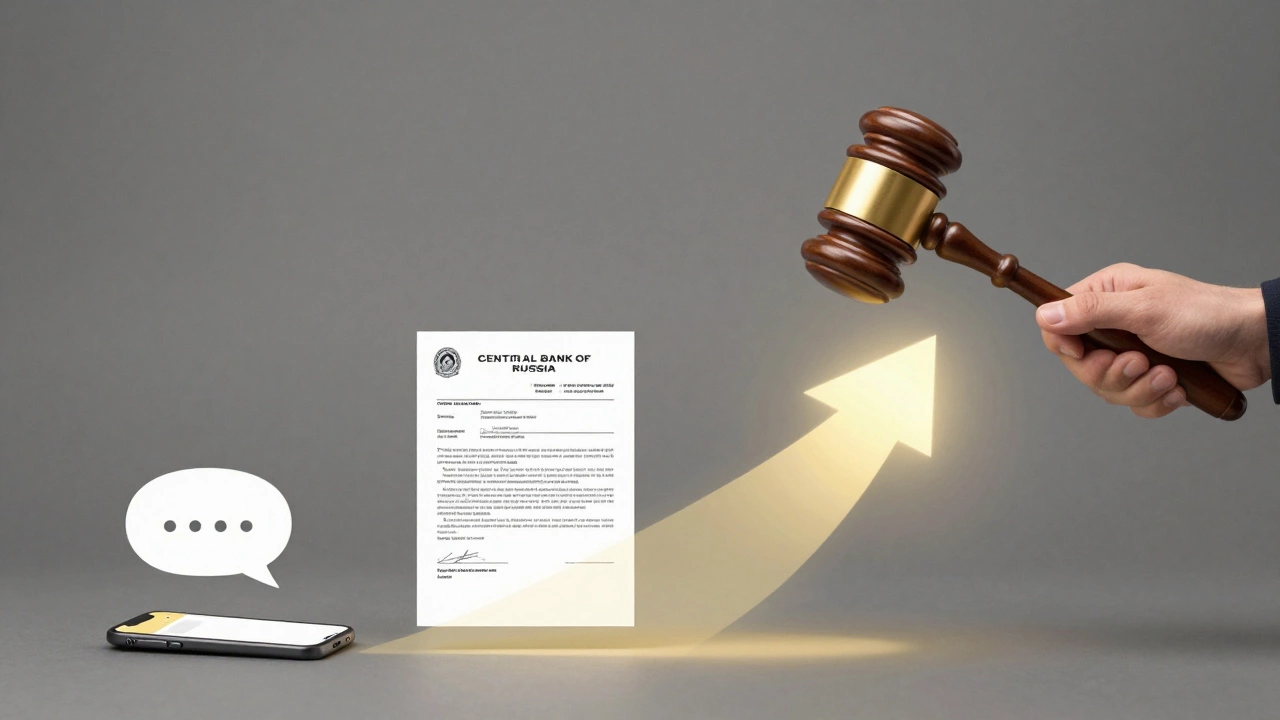 Путь от чата в приложении к официальной жалобе и Центральному банку, символизирующий эффективное решение проблемы