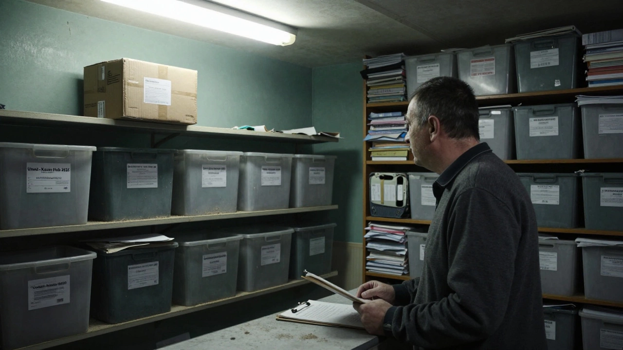 В почтовом отделении в Казани забытая посылка лежит на полке среди неразобранных отправлений.