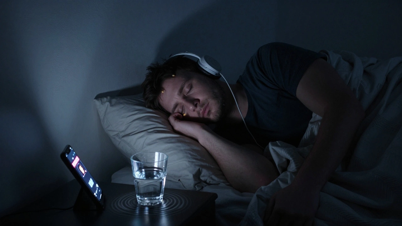 Ночью сосед шумит с музыкой, а напротив человек спит с берушами, на телефоне вызов полиции.