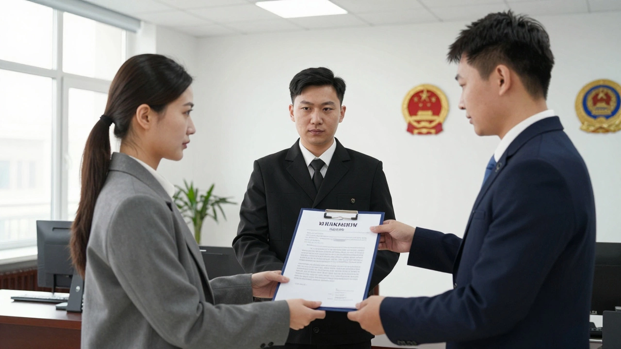 Гражданин передает жалобу прокурору в официальном кабинете