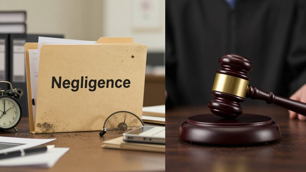 Концептуальное изображение: заброшенное дело и судейский молоток