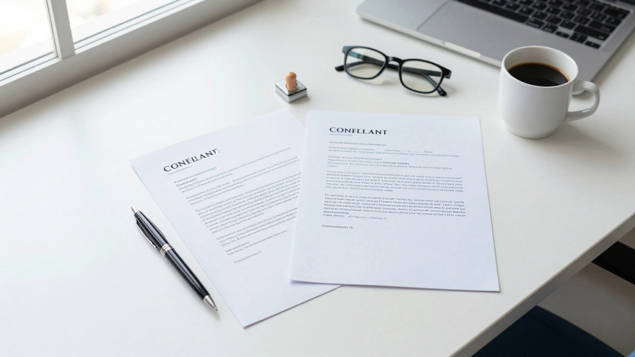 Официальная письменная претензия и документы на рабочем столе